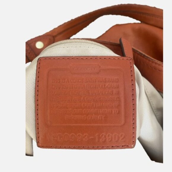 COACH Maggie Orange Terracotta Leather 3 Compartment Shoulder Handbag - Picture 4 of 4